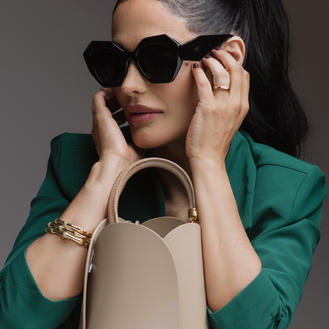 Anne | Leather Flower Bucket Bag
