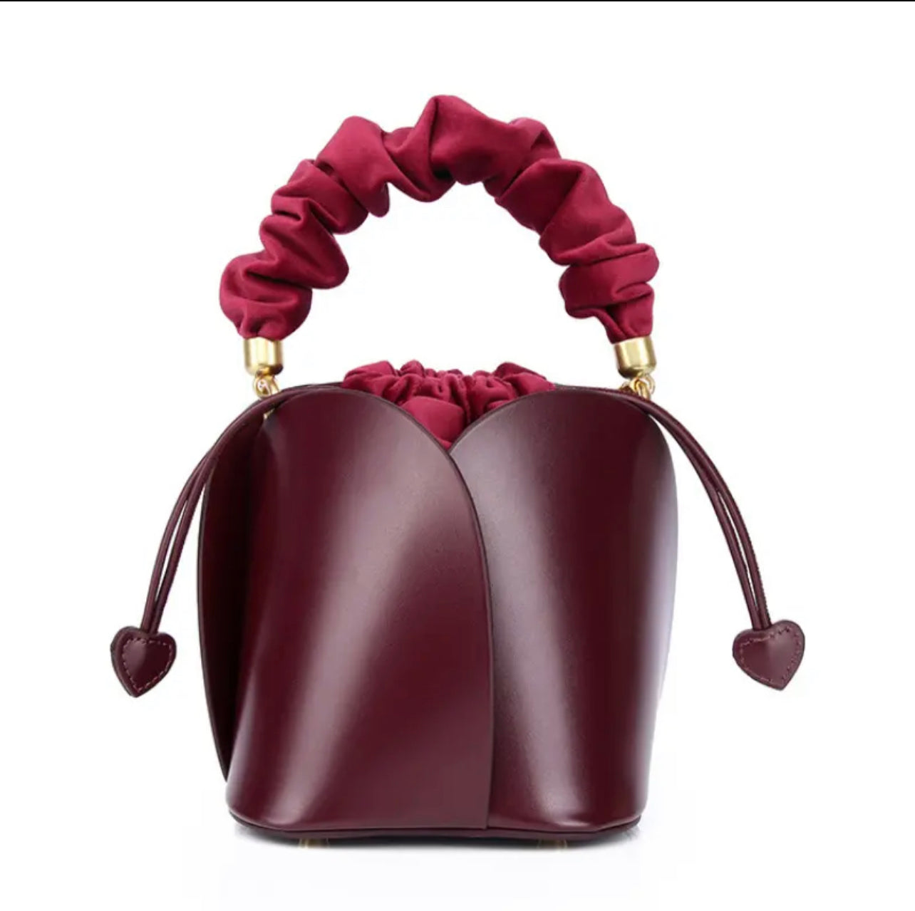 Anne | Leather Flower Bucket Bag