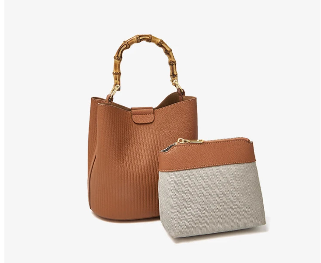 Mila | Genuine Leather Bucket Handbag