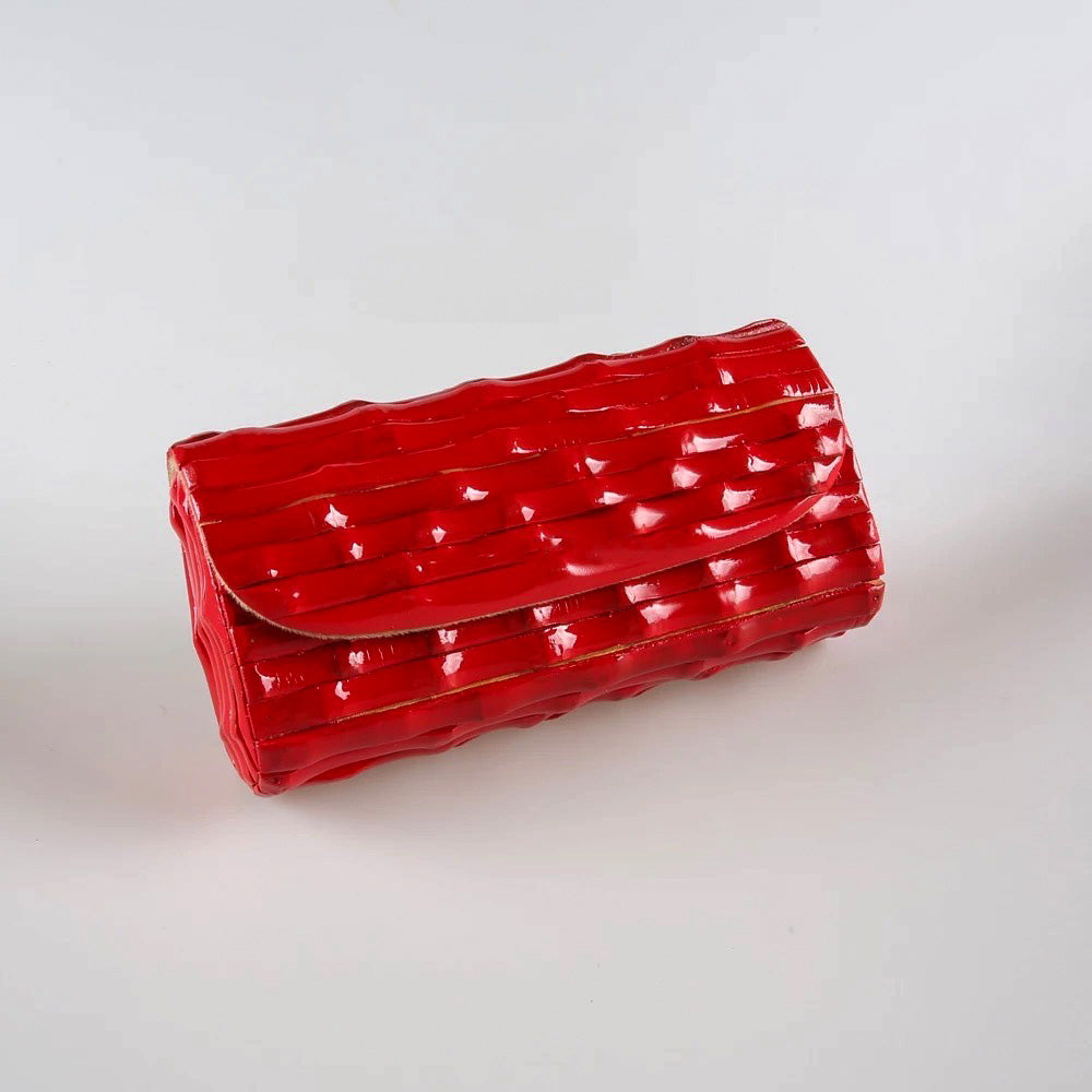Evening Bamboo Purse Wallet/Shiny Red